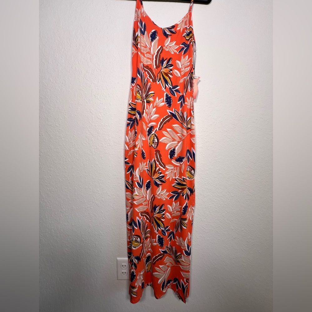 Haute Monde Floral Orange Maxi Dress 🔥 adjustable straps 🔥 NWT 🔥 medium